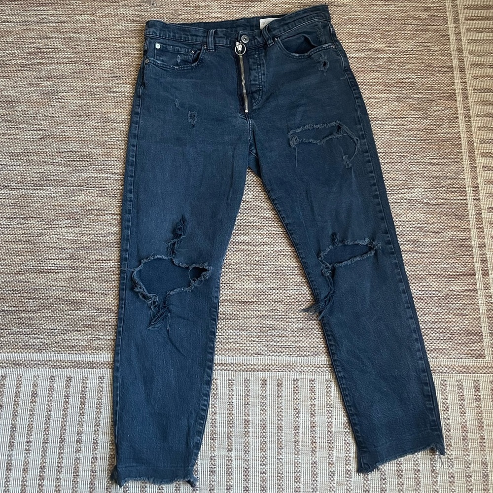 Pistola high rise black distressed denim jeans